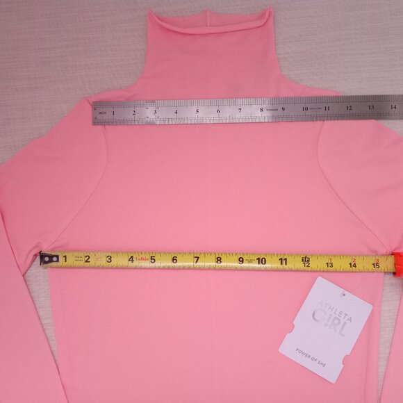 Athleta Girls' Perfect Mock Neck Pastel Pink Casual Sports Everyday Size L/12 - Picture 4 of 6
